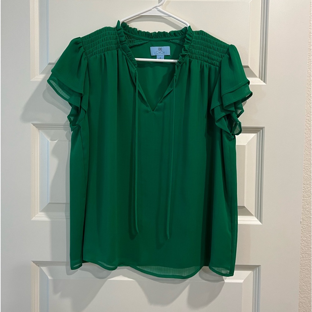 Anthropologie CeCe Green Blouse